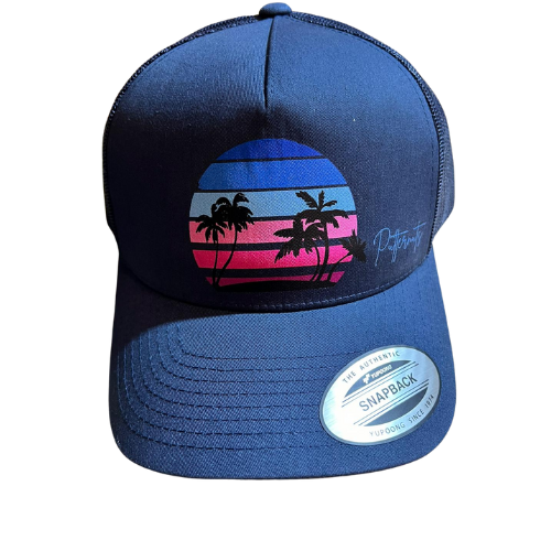 Caribbean Pink n' Blue Flexfit 110 Trucker Hat