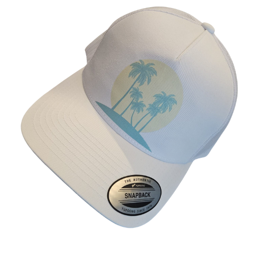 Yellow and Baby Blue  Caribbean Flexfit 110 Trucker Hat